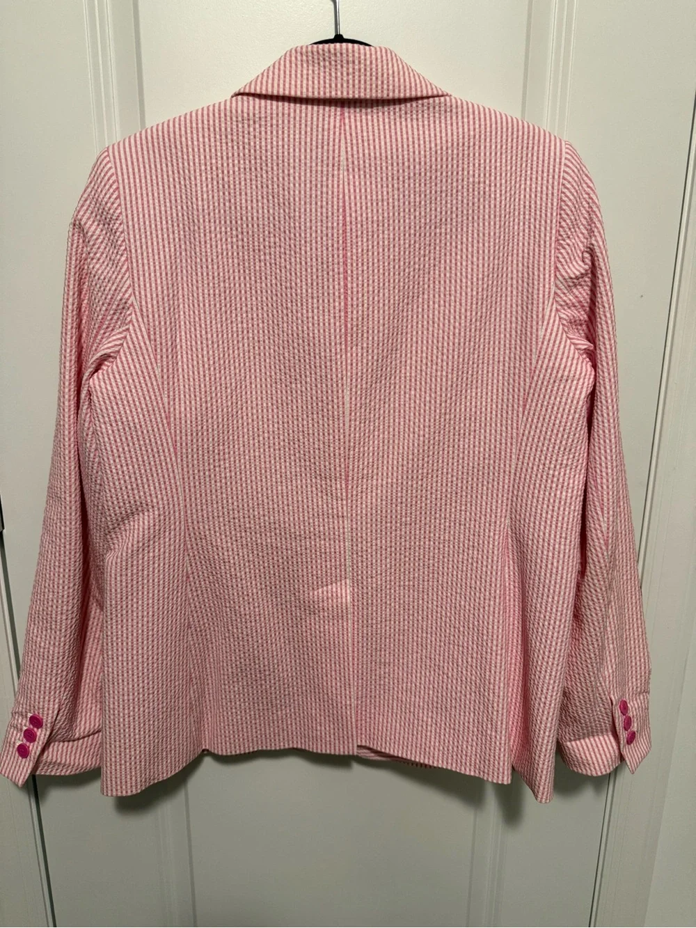 kate spade Pink Striped Seersucker Blazer Jacket